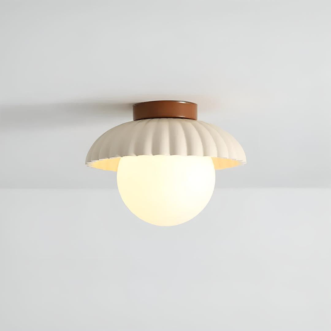 Retro Modern Flush Ceiling Light Lamp with Round Shade