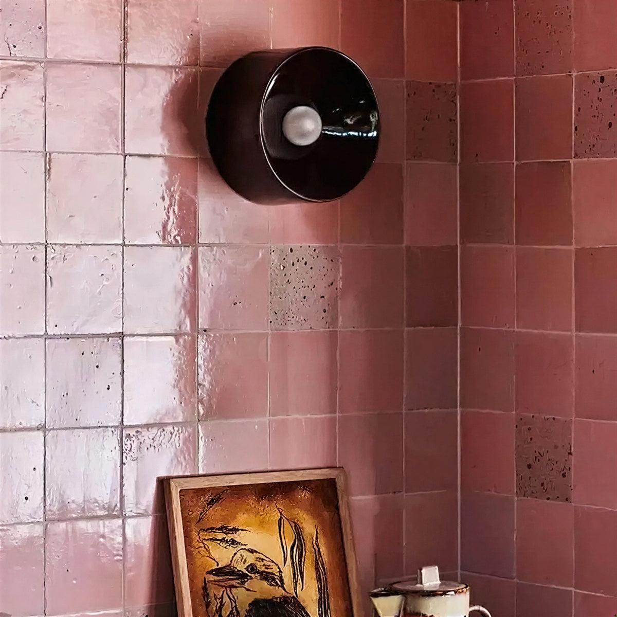 Rustic Circular Wall Sconce Lamp Light