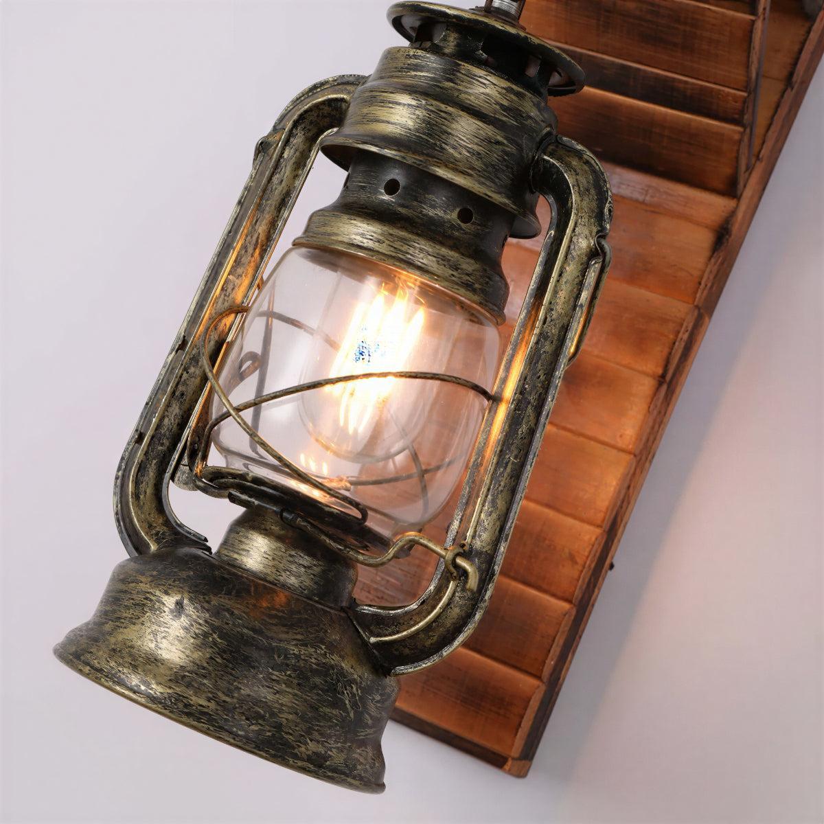 Rustic Industrial Wall Light With Vintage Lantern Design