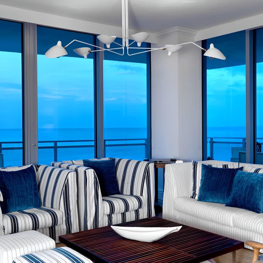 Serge Mouille Modern Ceiling Light With Multi Arm Design