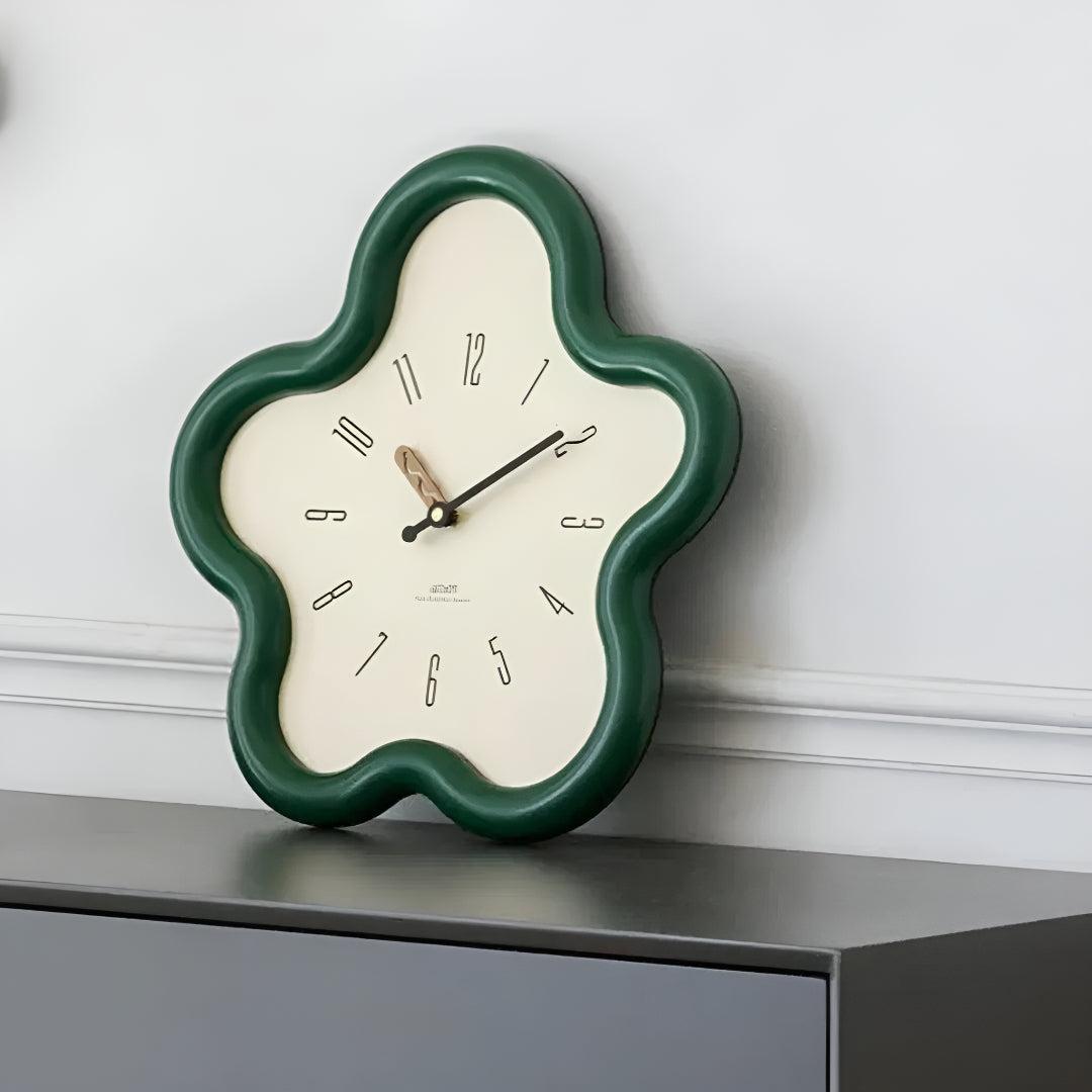 Silent Pendulum Wall Clock With 3D Flower Design