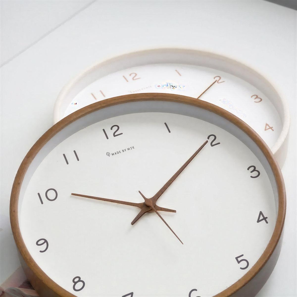 Silent Wooden Analogue Wall Clock