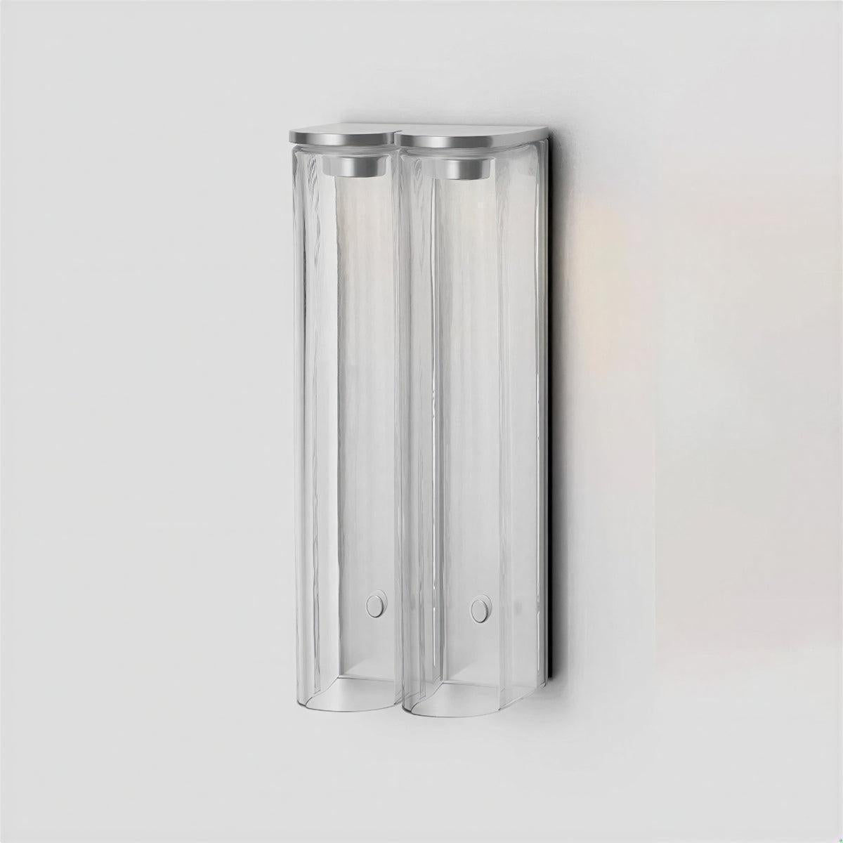 Slim Sophisticated Bathroom Wall Light With Modernist Dual Tube Design