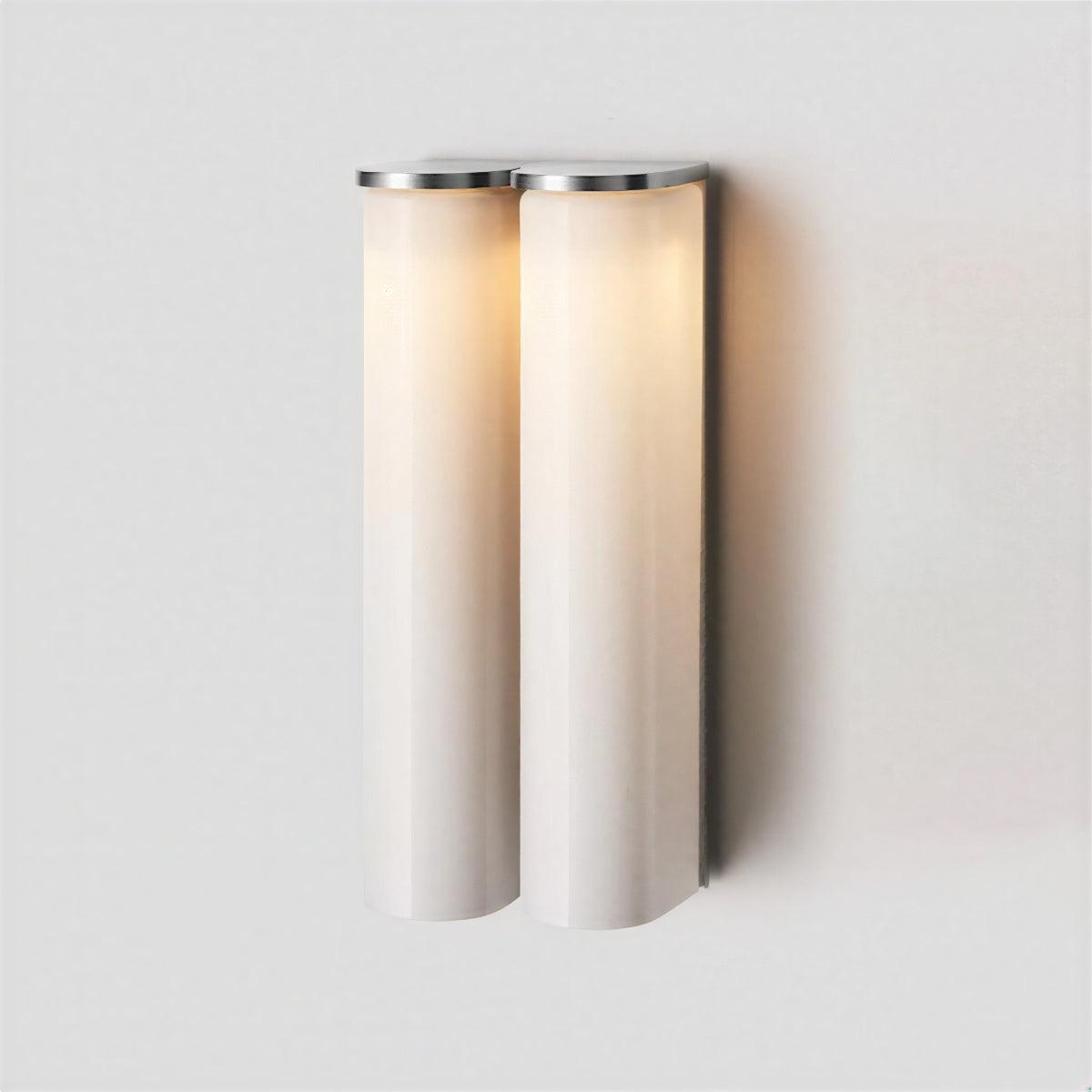 Slim Sophisticated Bathroom Wall Light With Modernist Dual Tube Design