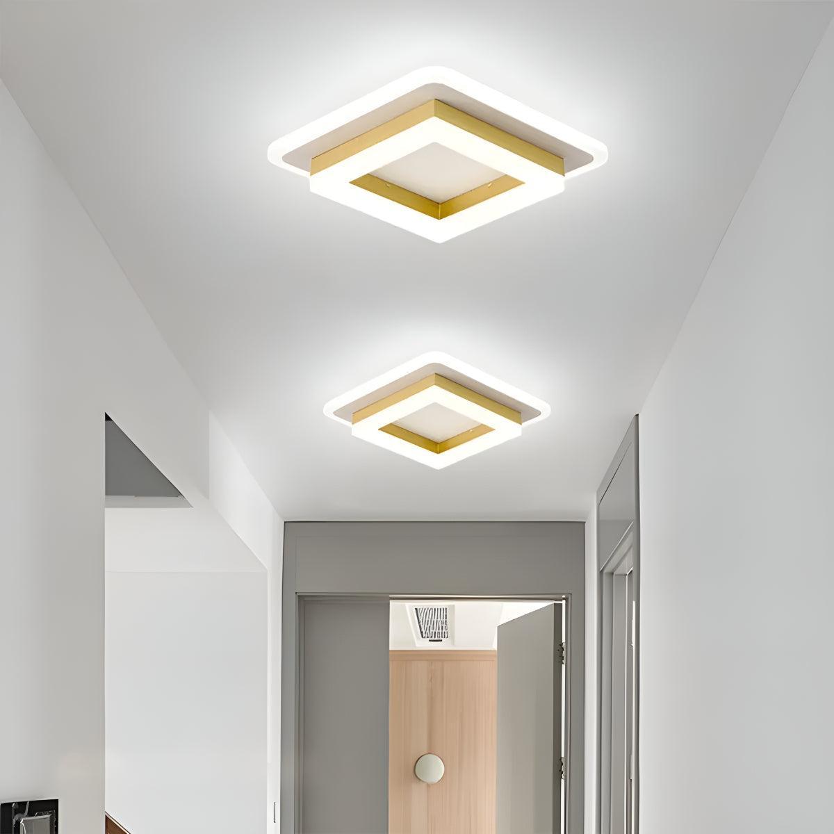 Square Flush Ceiling Light for Hallway and Bedroom
