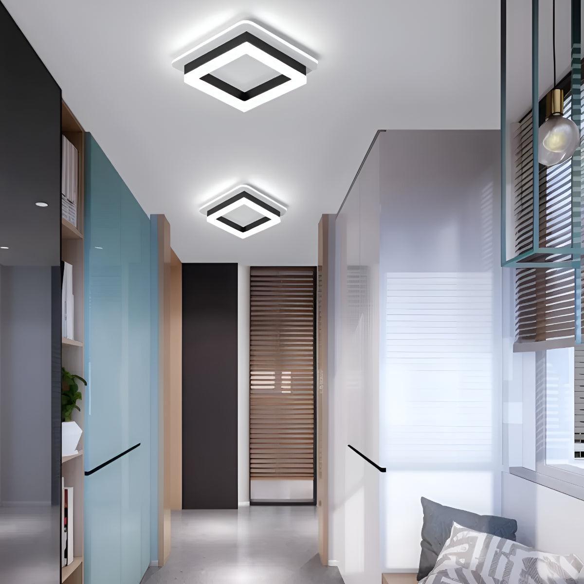 Square Flush Ceiling Light for Hallway and Bedroom