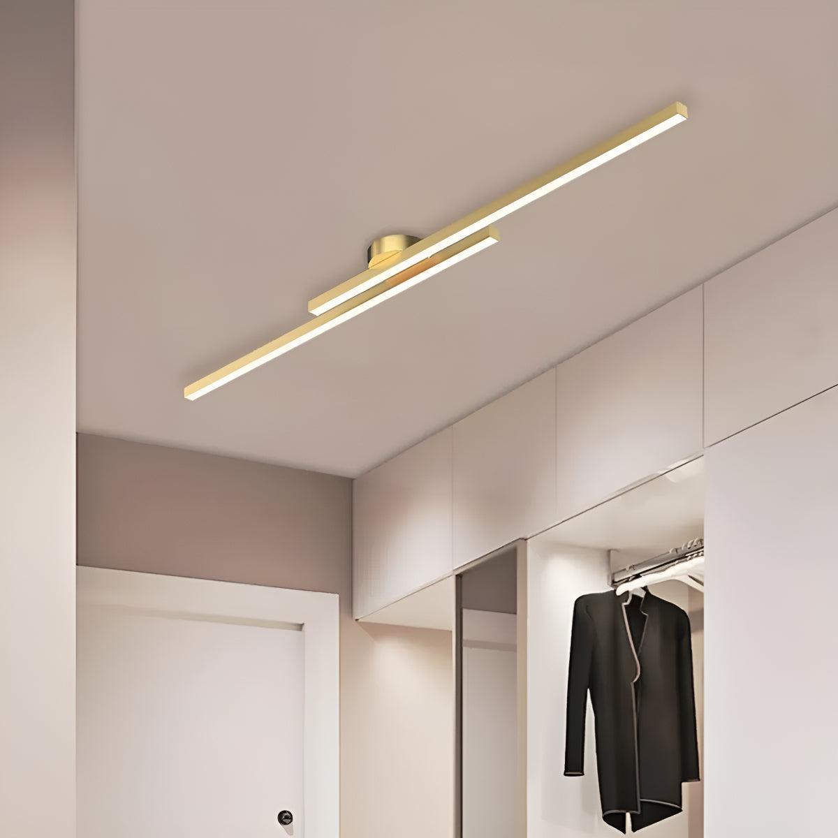 Strip Ceiling Light With Semi Flush Modern Aluminium Design