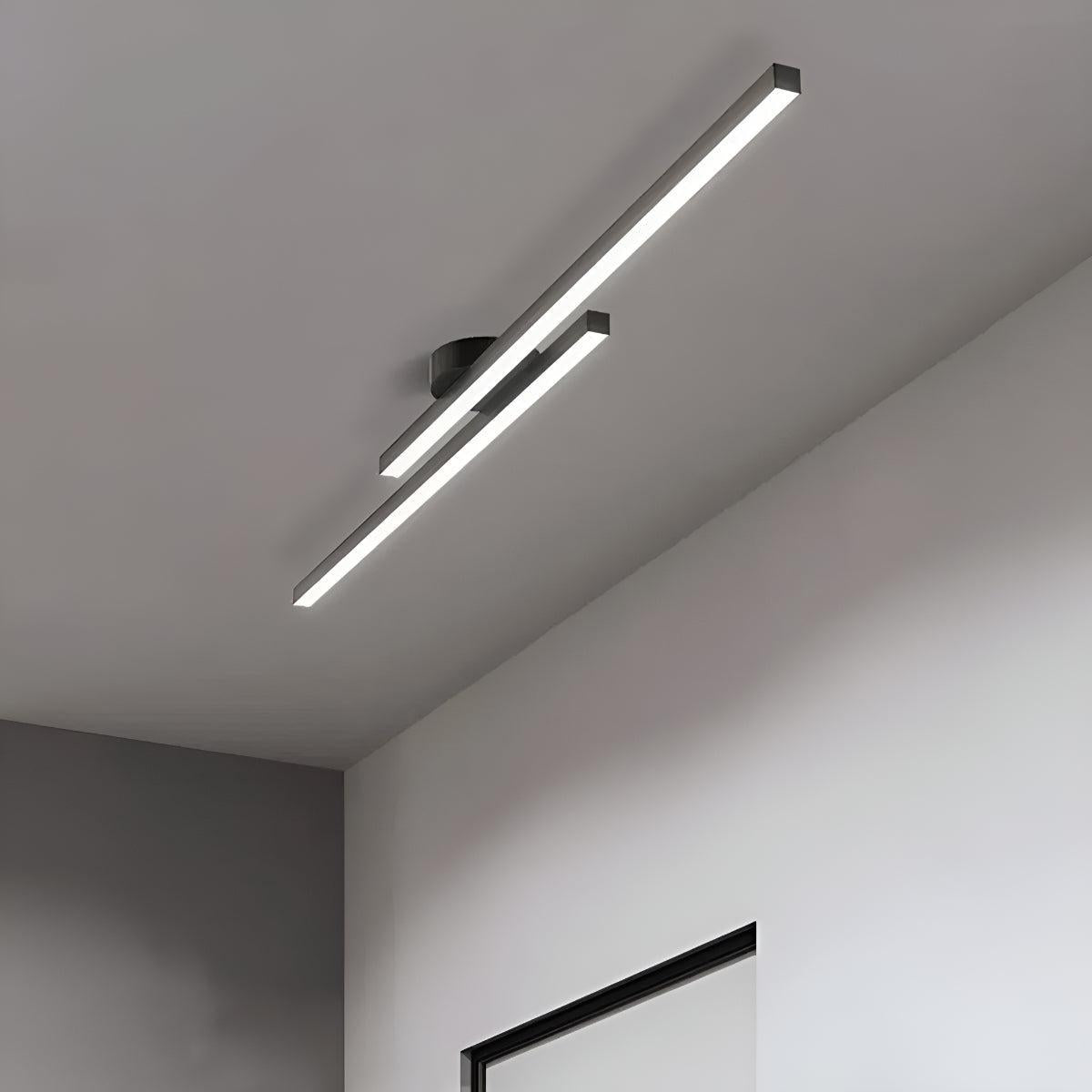 Strip Ceiling Light With Semi Flush Modern Aluminium Design