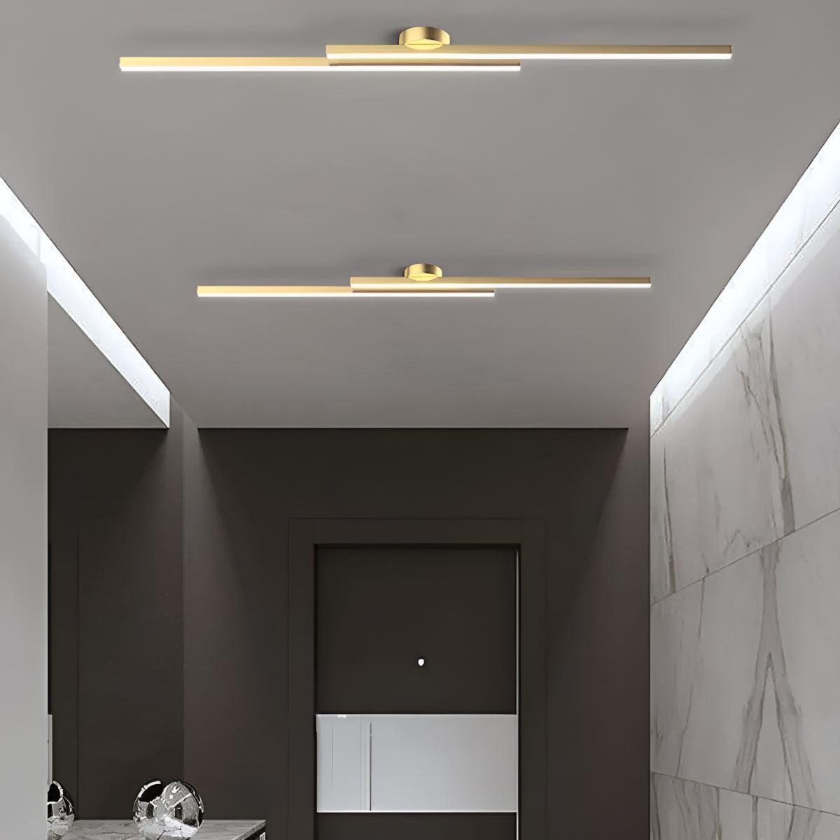 Strip Ceiling Light With Semi Flush Modern Aluminium Design