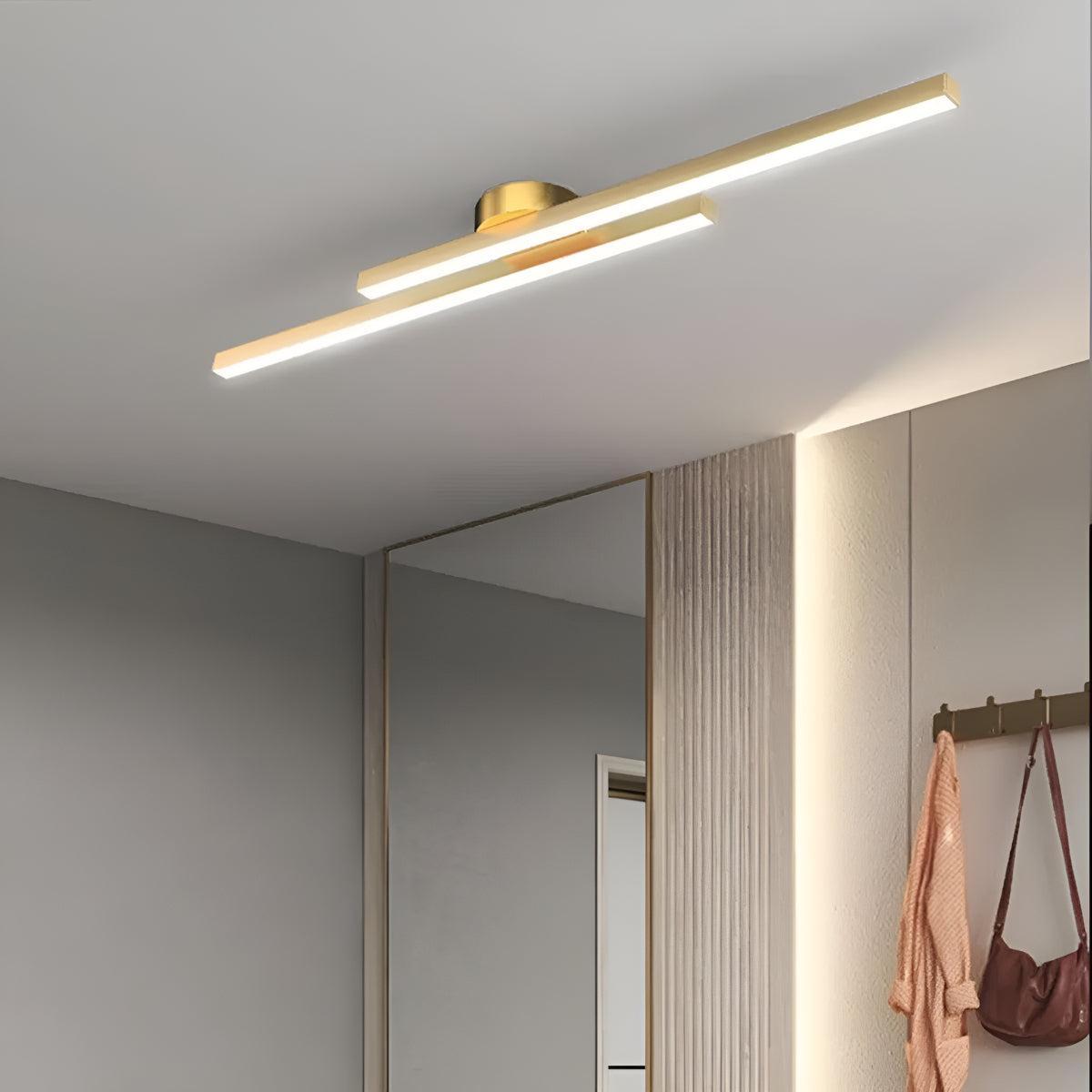 Strip Ceiling Light With Semi Flush Modern Aluminium Design