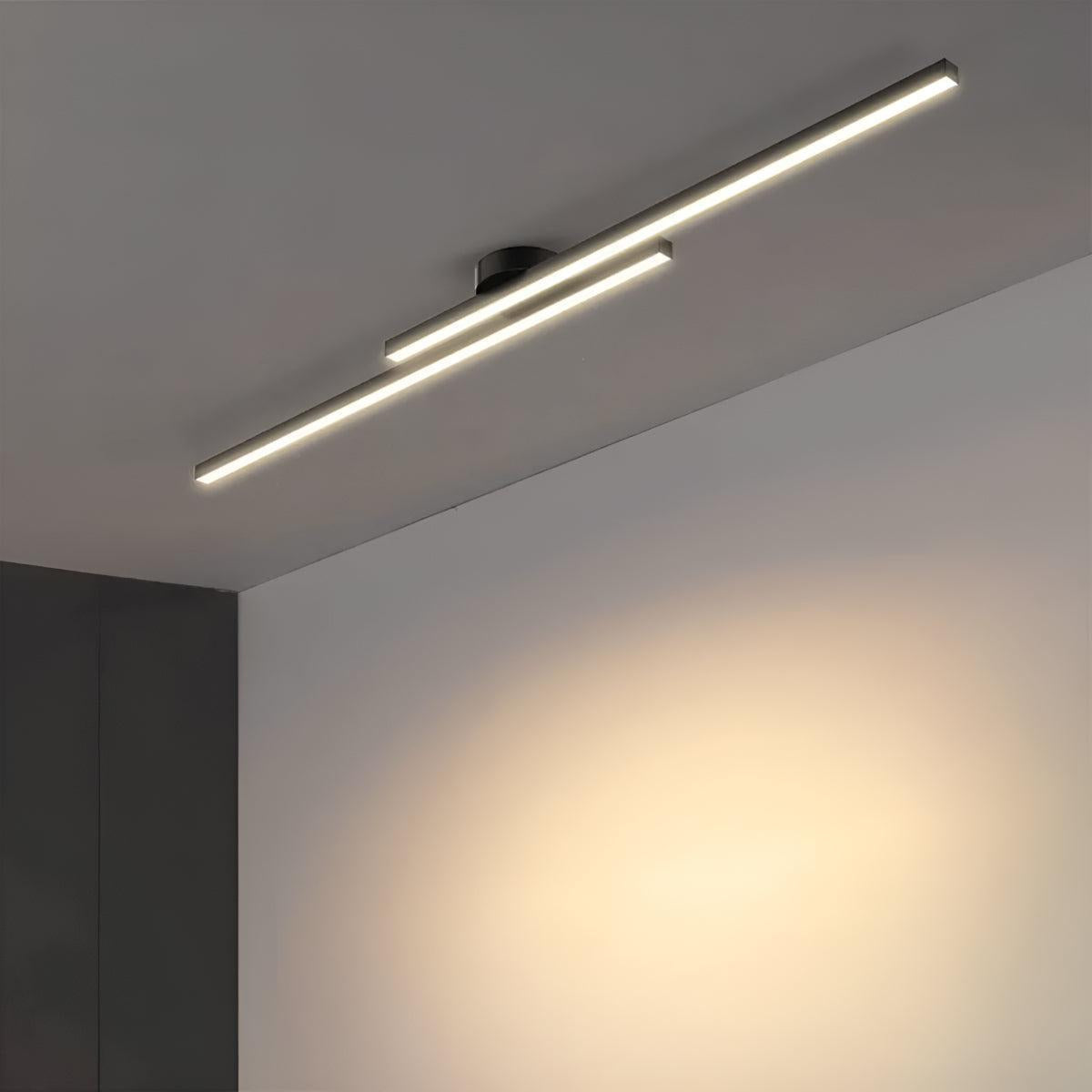 Strip Ceiling Light With Semi Flush Modern Aluminium Design