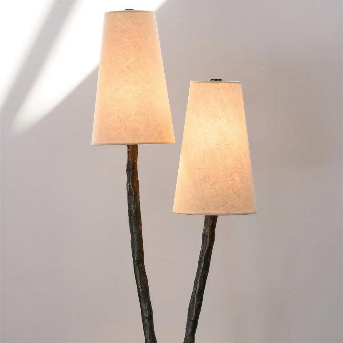 Table Lamp With Twin Stems And Shades