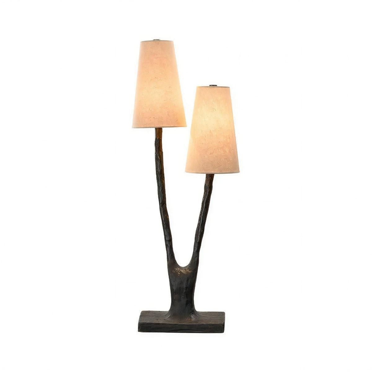Table Lamp With Twin Stems And Shades