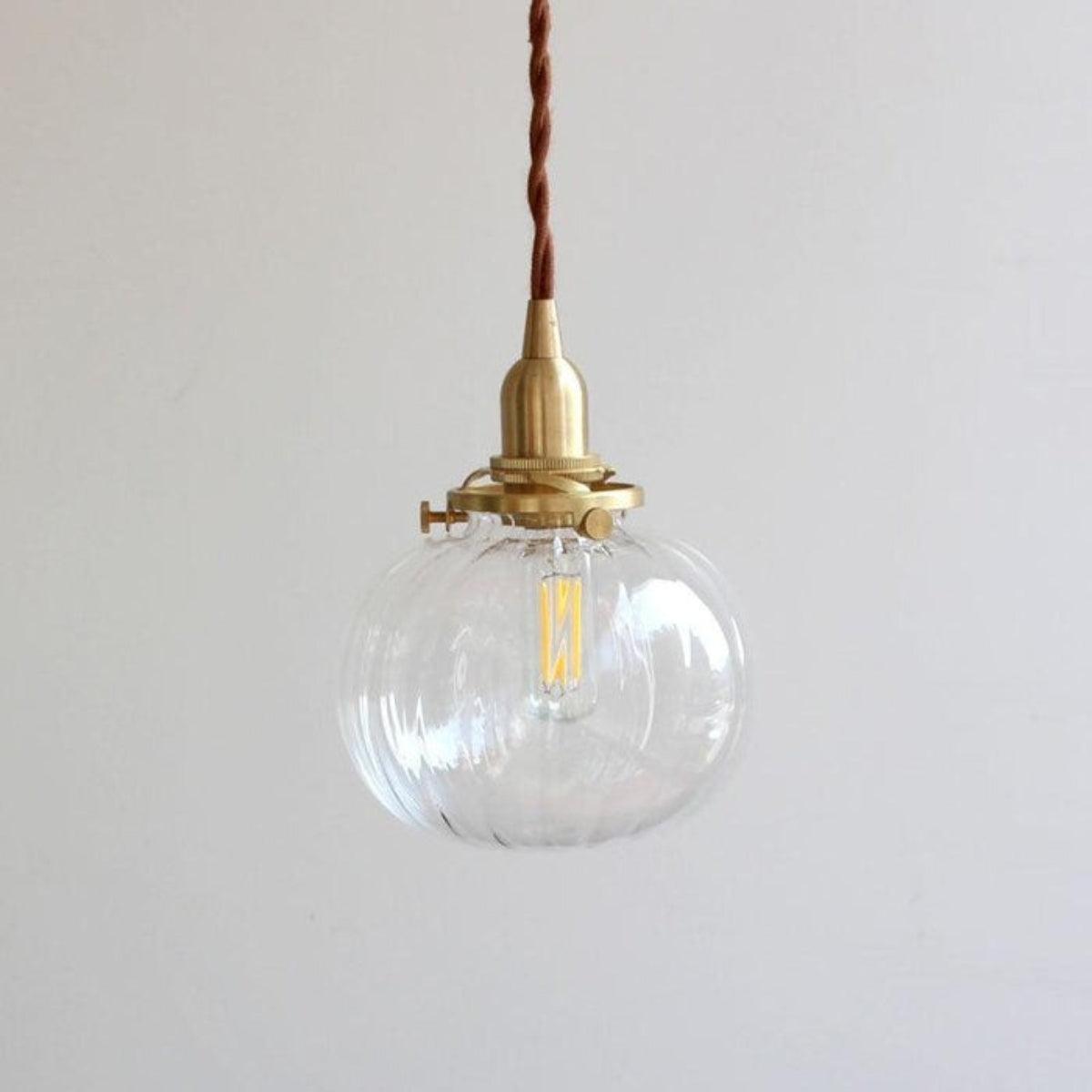 Vintage Retro Glass Globe Pendant Ceiling Light With Antique Style