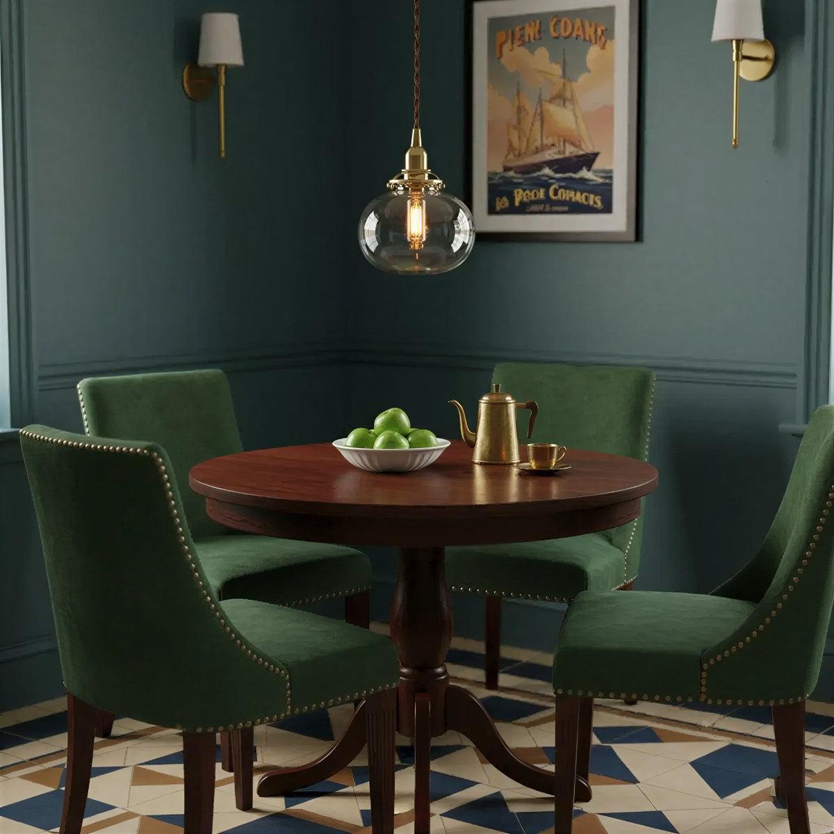 Vintage Retro Glass Globe Pendant Ceiling Light With Antique Style