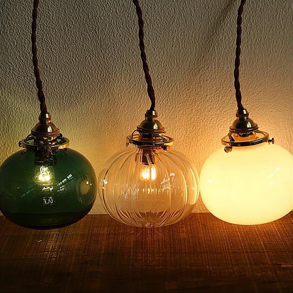 Vintage Retro Glass Globe Pendant Ceiling Light With Antique Style