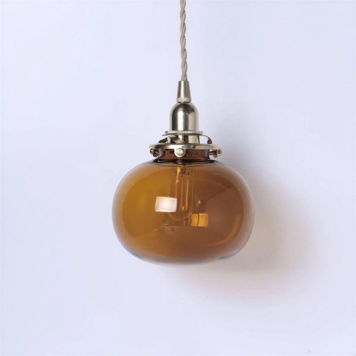 Vintage Retro Glass Globe Pendant Ceiling Light With Antique Style