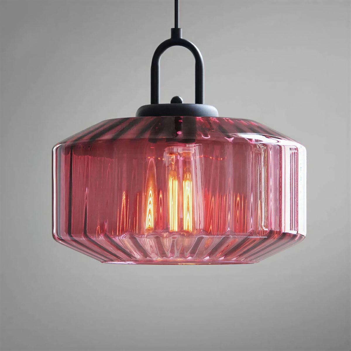 Vintage Striped Glass Pendant Light Ceiling Light Fixture