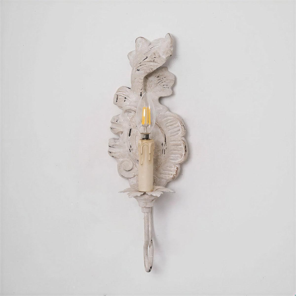 Vintage Wall Light Featuring Classical French Style Ornate Candle Sconce