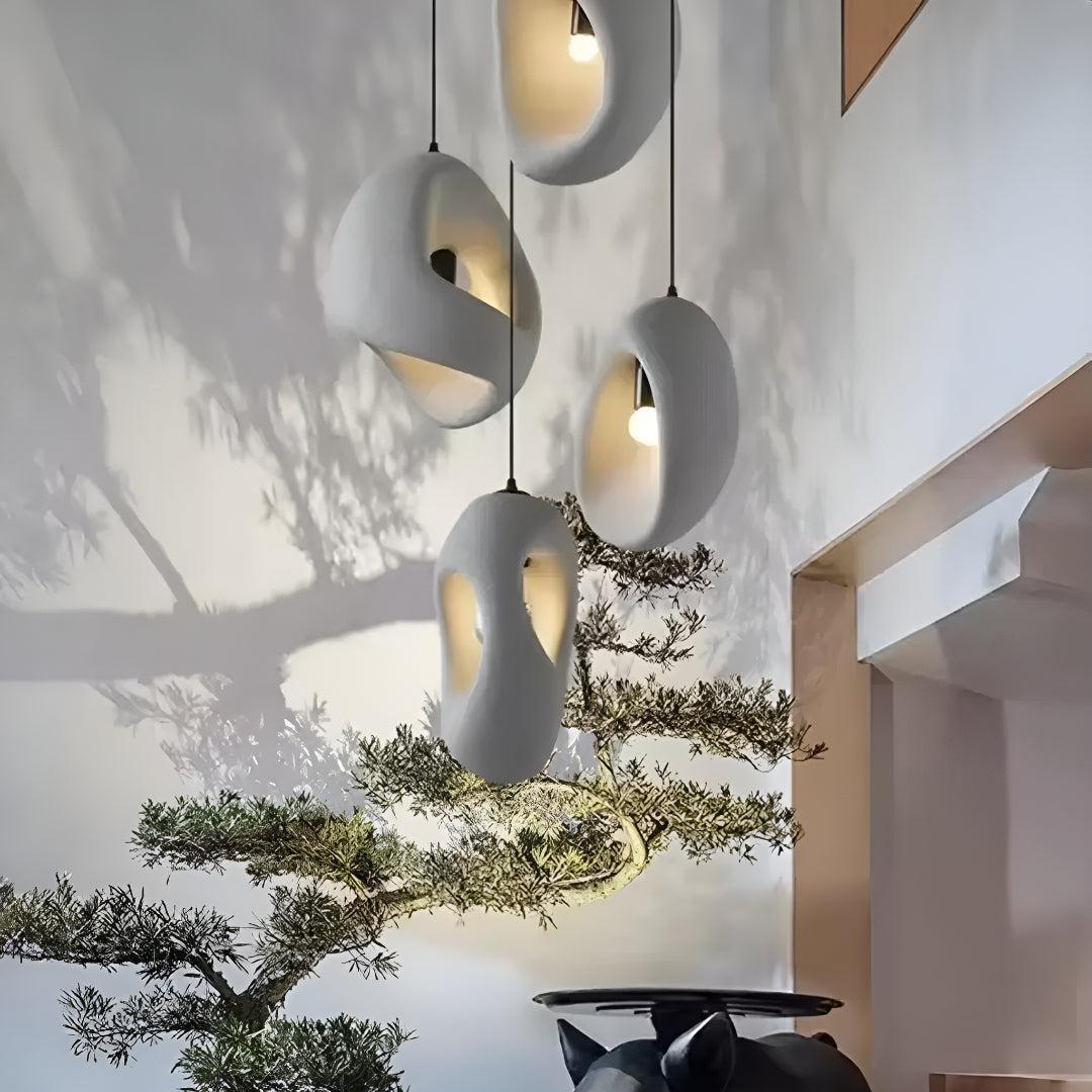 Wabi Sabi Hanging Pendant Lights With Irregular Modern Design