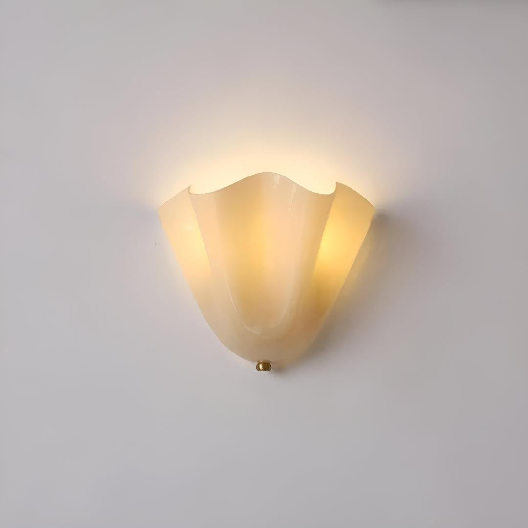 Wall Lamp with Elegant Petal Curved Glass Style