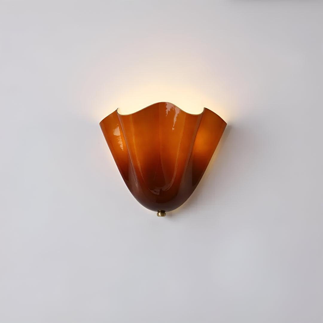 Wall Lamp with Elegant Petal Curved Glass Style