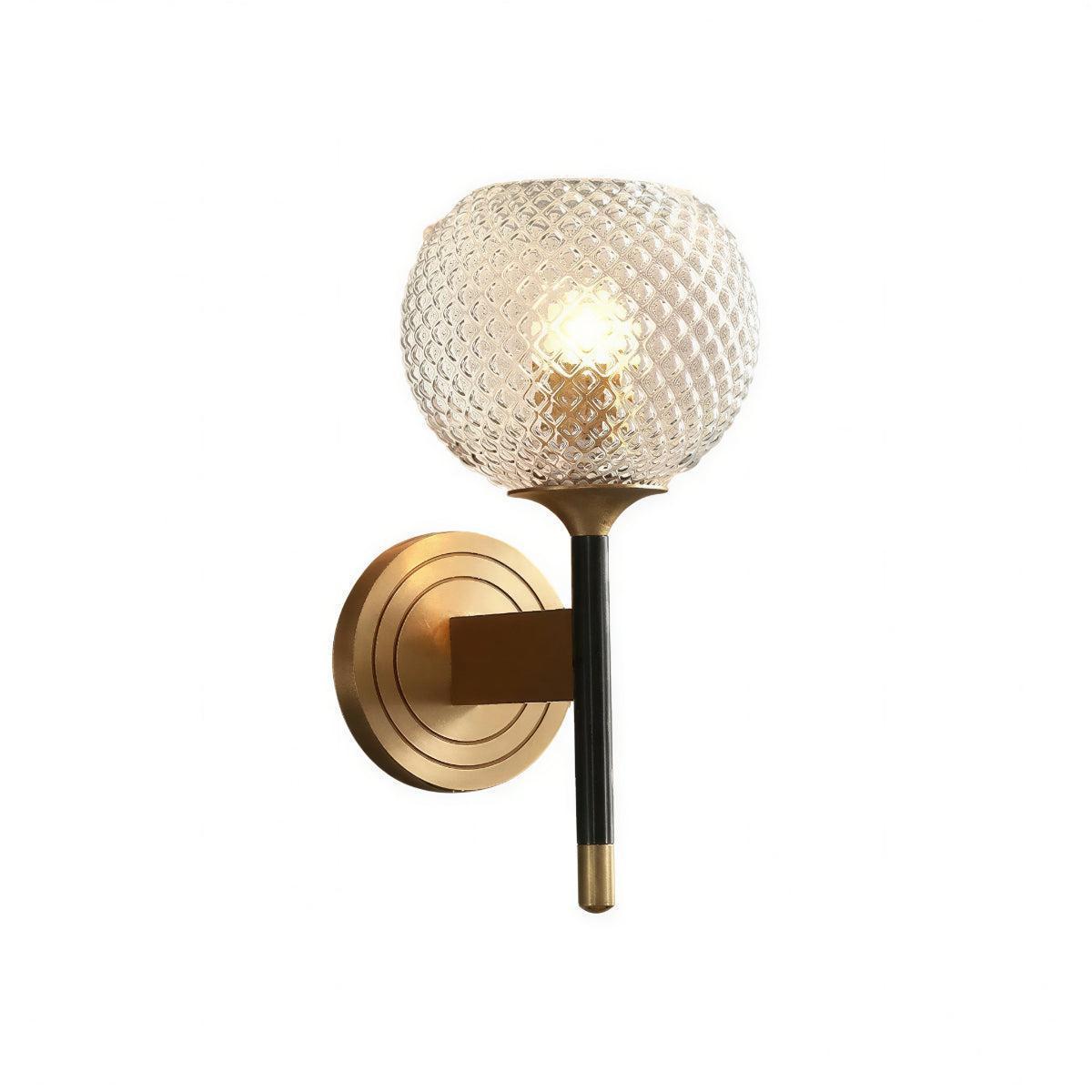 Wall Light Sconce With Textured Glass Globe