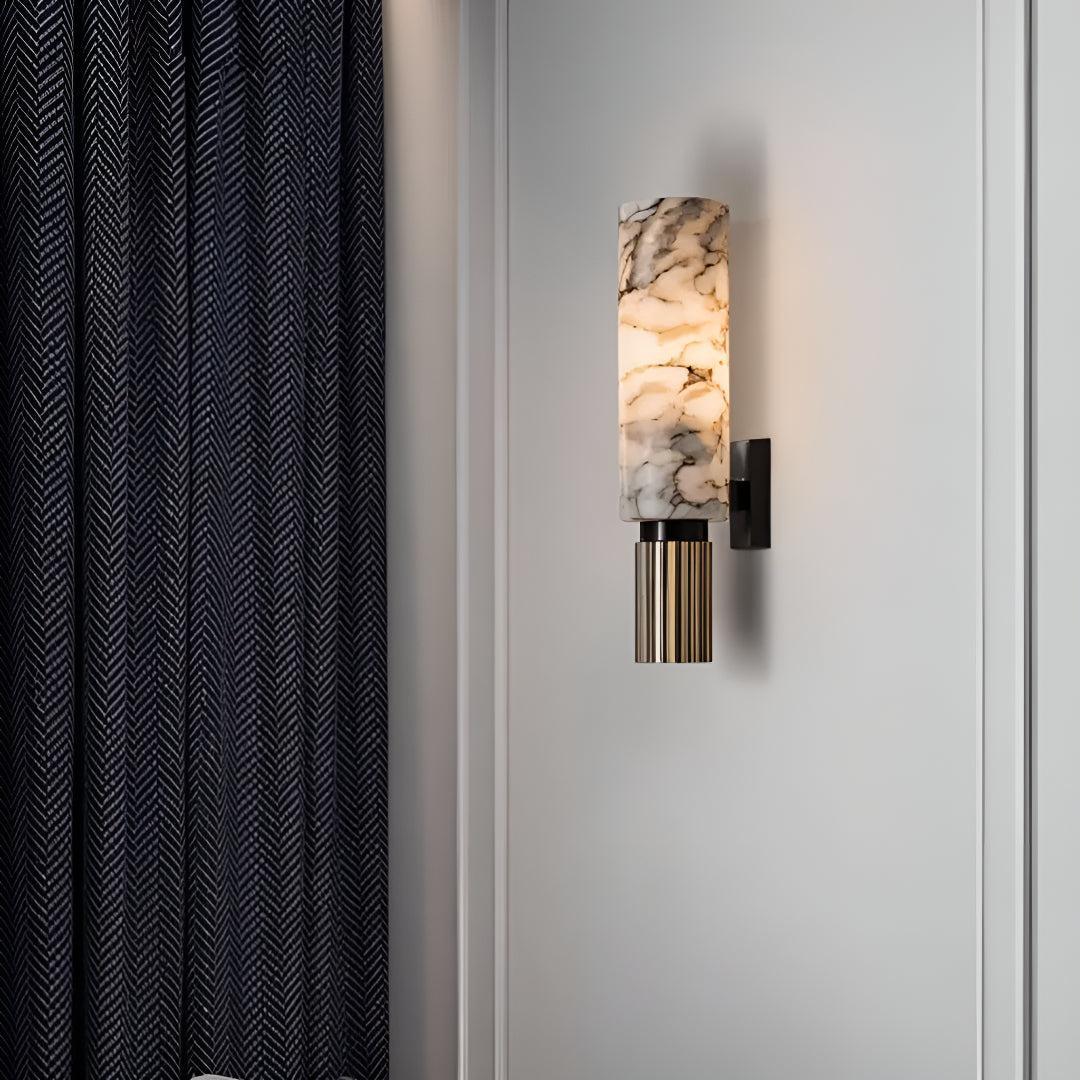 Wall Light with LED Glow and Alabaster Marble Shade