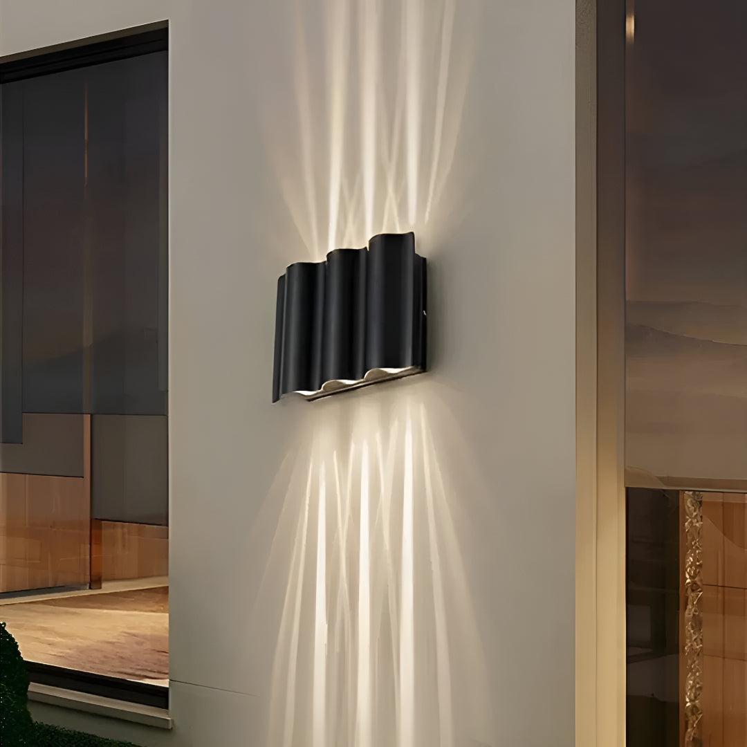 Wave Style Outdoor Wall Lights With Up And Down Sconce