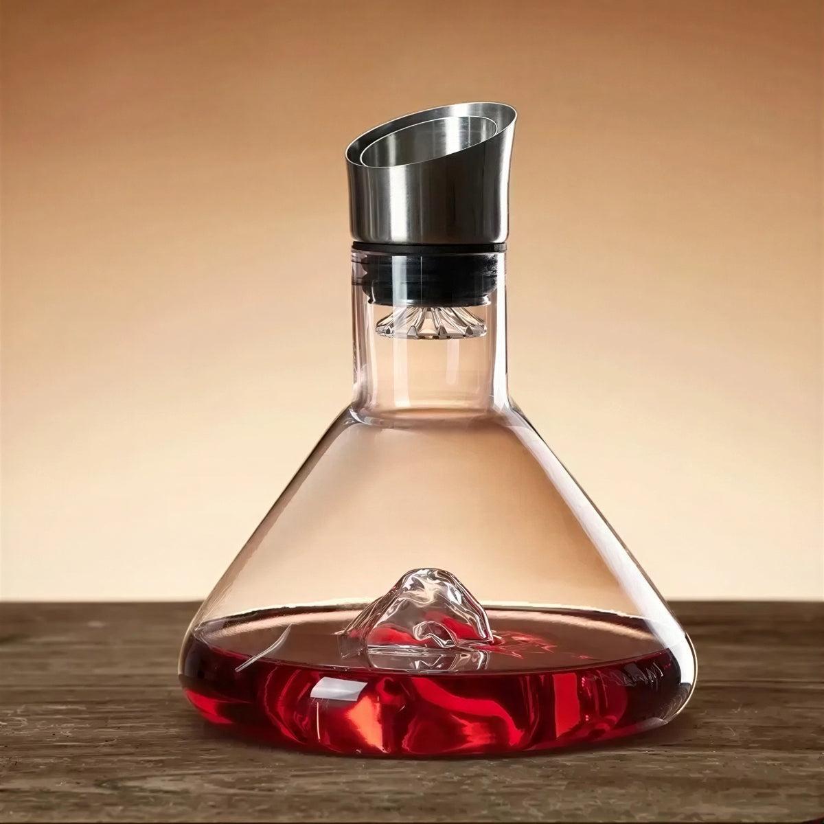 Wine Decanter Carafe With Iceberg Design For Effective Aeration