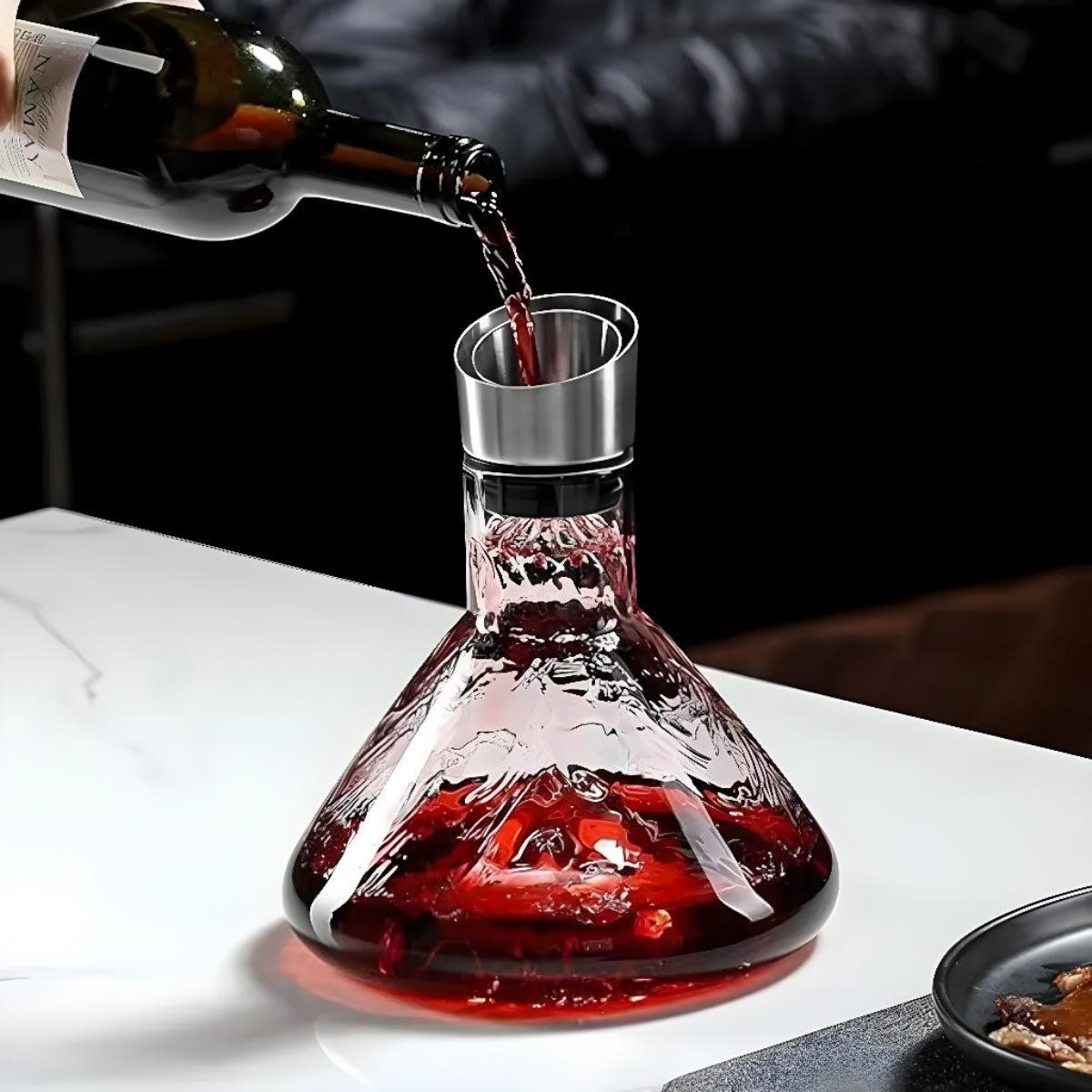Wine Decanter Carafe With Iceberg Design For Effective Aeration