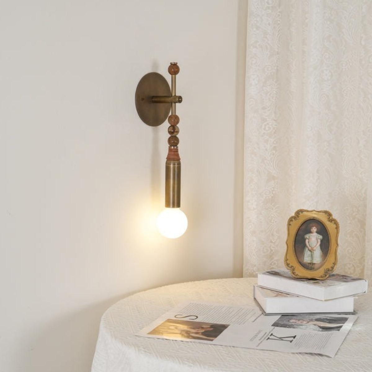 Antique Brass Wall Light With Contemporary Candle Sconce For Interior Lighting Design