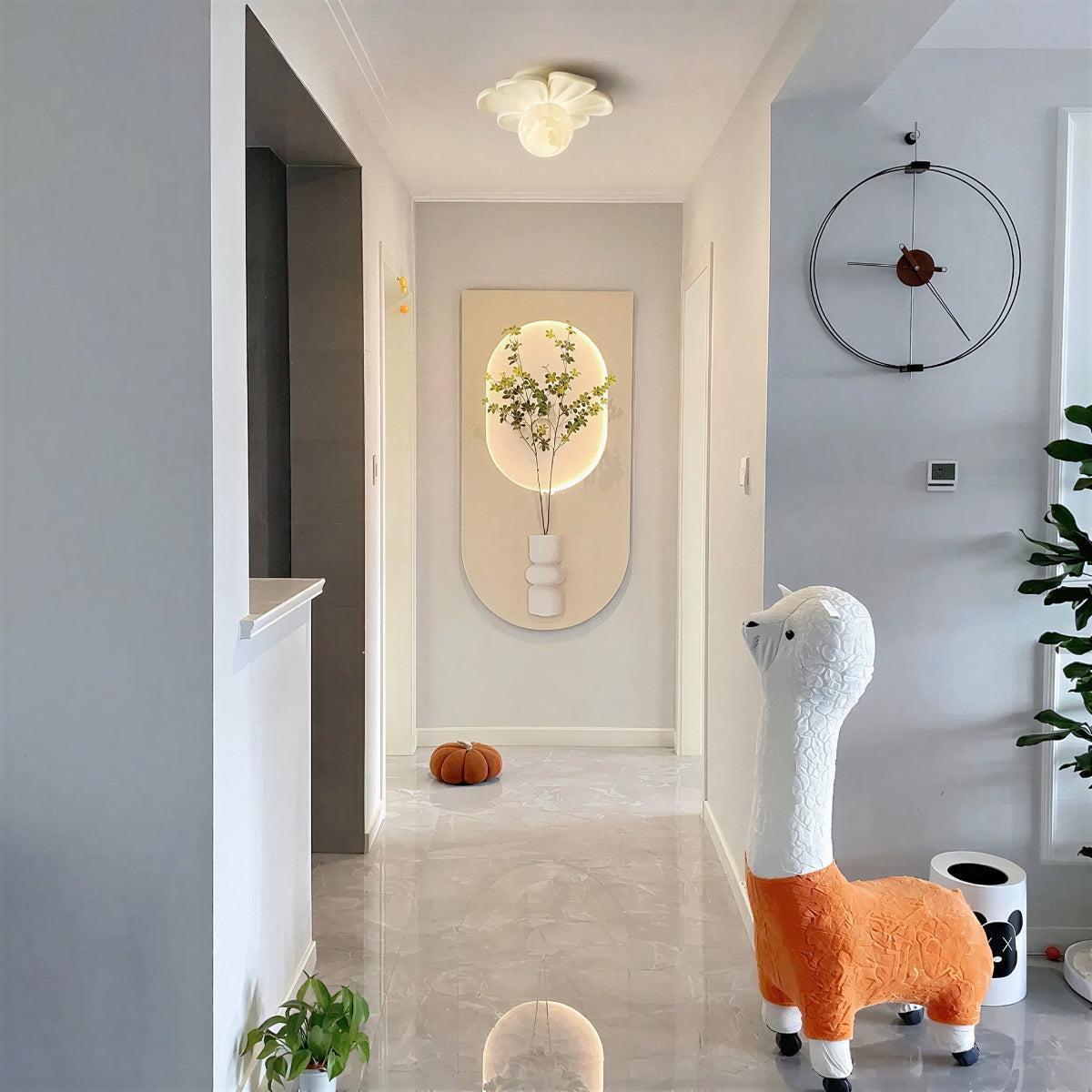 Art Deco Flower Ceiling Light With Floral Flush Mount Fitting