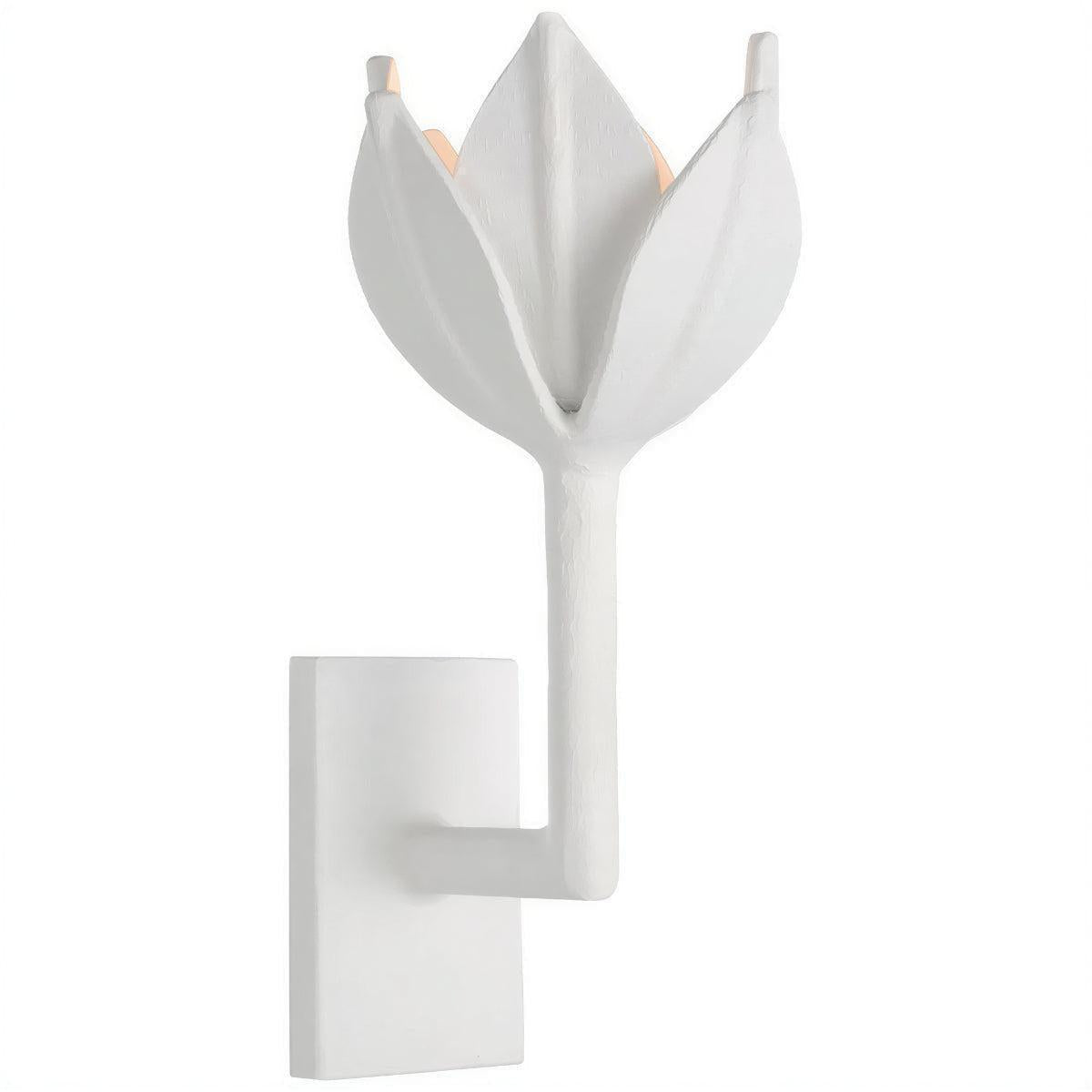 Art Deco Flower Wall Light Featuring Intricate Sculptural Floral Petal Design