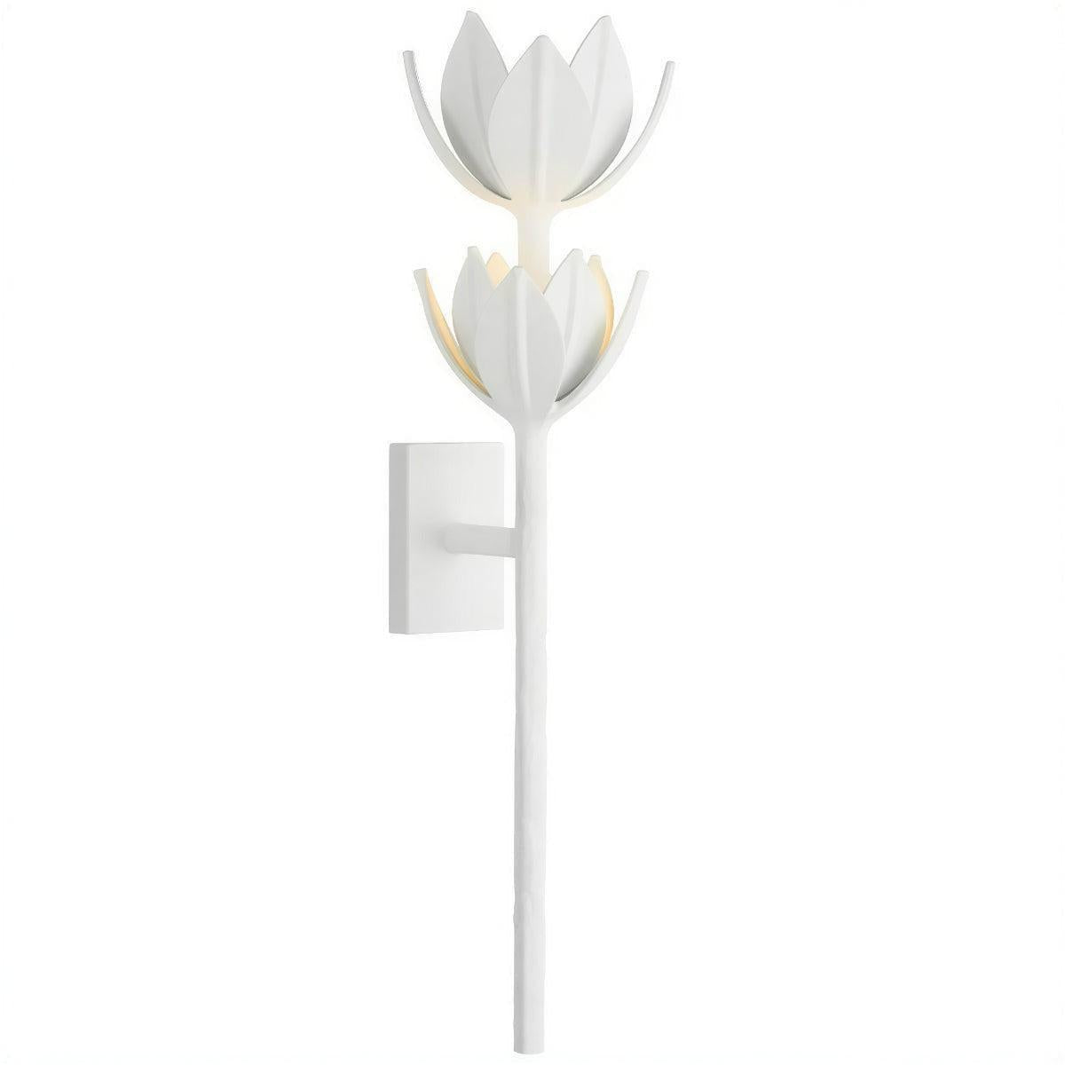 Art Deco Flower Wall Light Featuring Intricate Sculptural Floral Petal Design