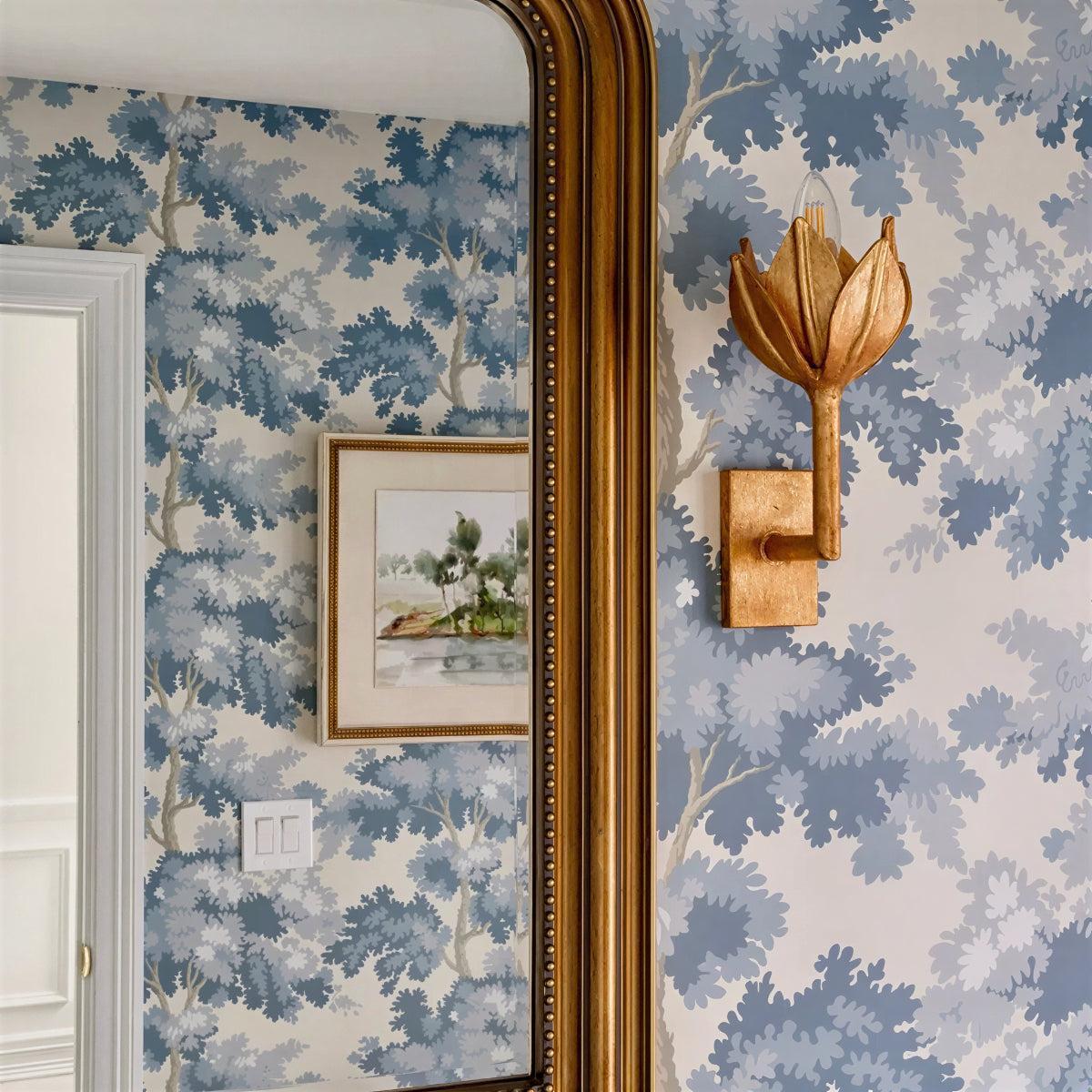 Art Deco Flower Wall Light Featuring Intricate Sculptural Floral Petal Design