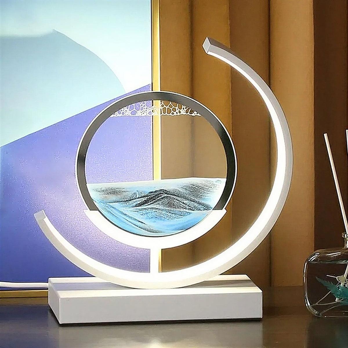 Bedside Table Lamp With Moving Sand Art Design
