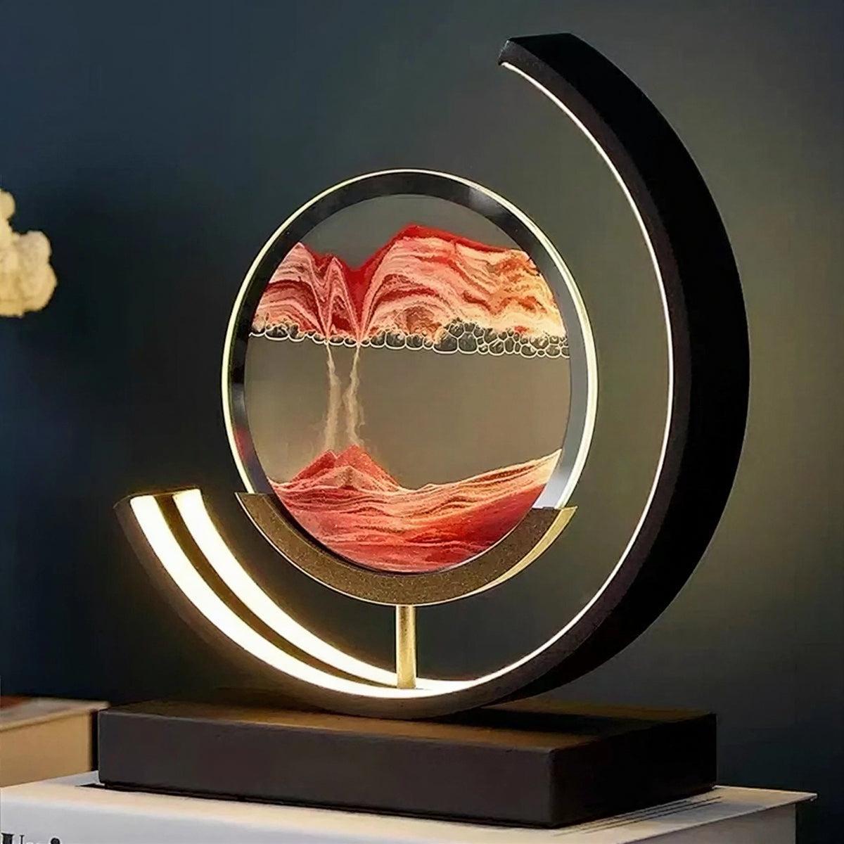 Bedside Table Lamp With Moving Sand Art Design