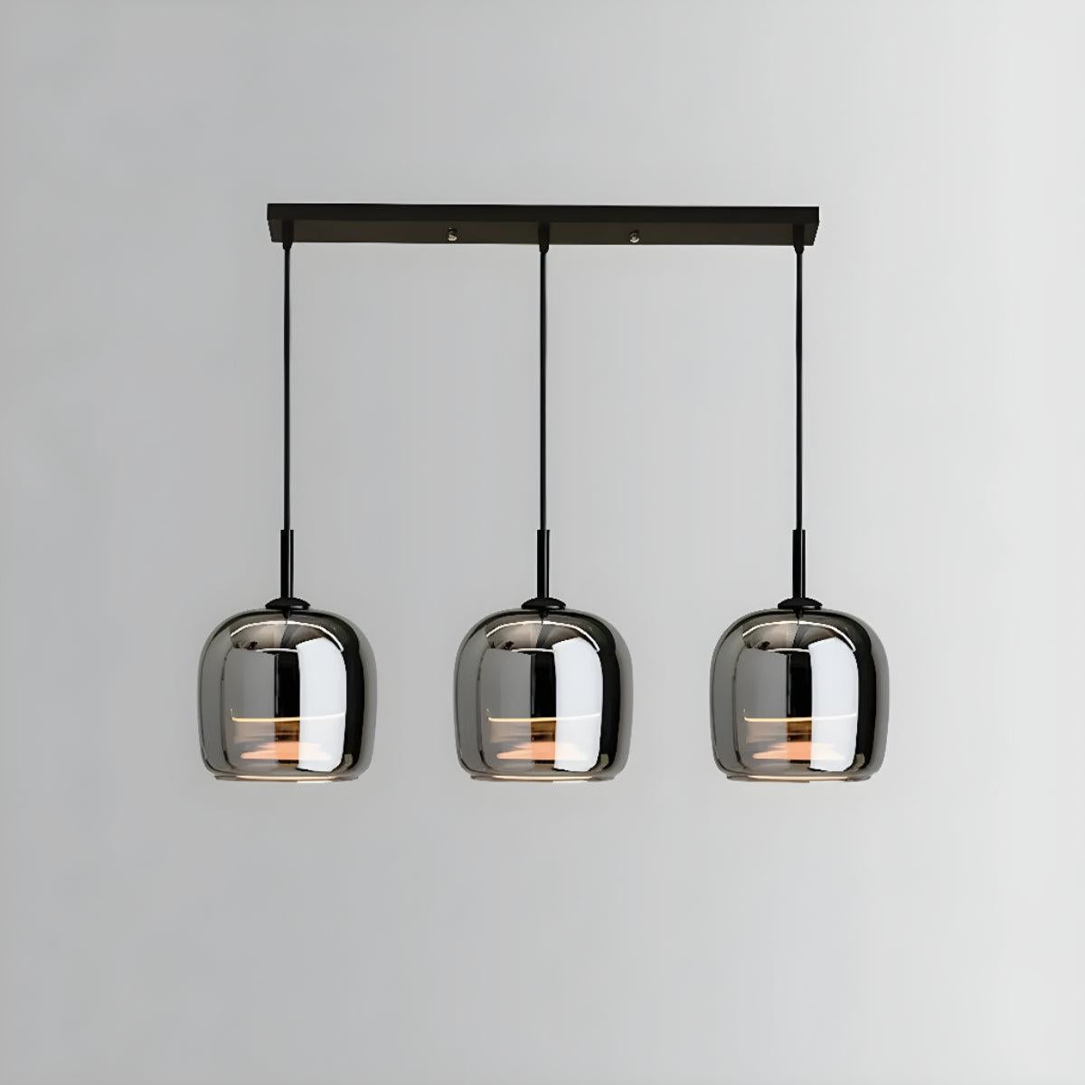 Black Glass Shade Pendant Light With Modern Design