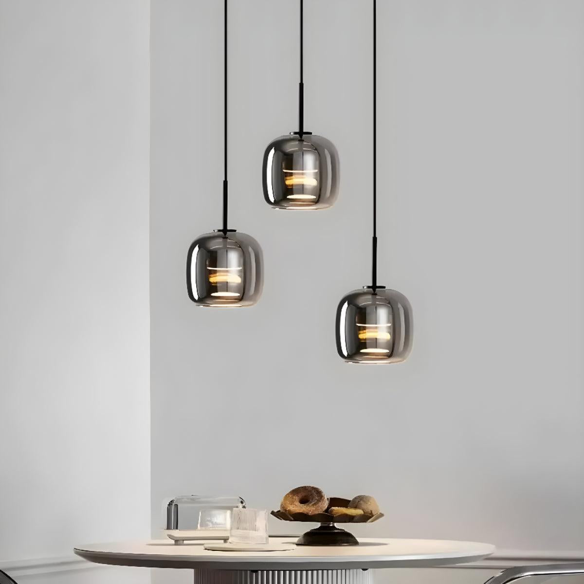 Black Glass Shade Pendant Light With Modern Design