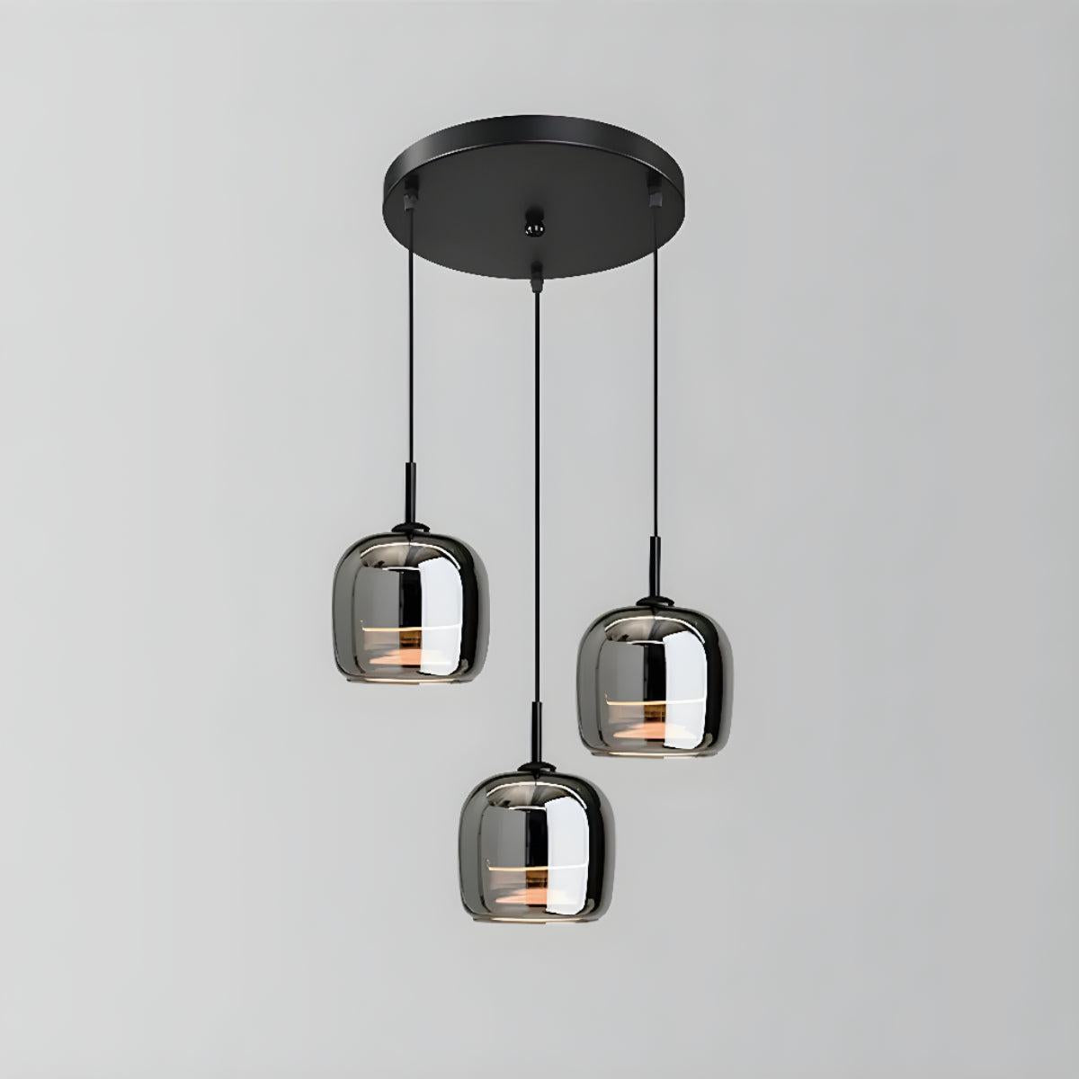 Black Glass Shade Pendant Light With Modern Design