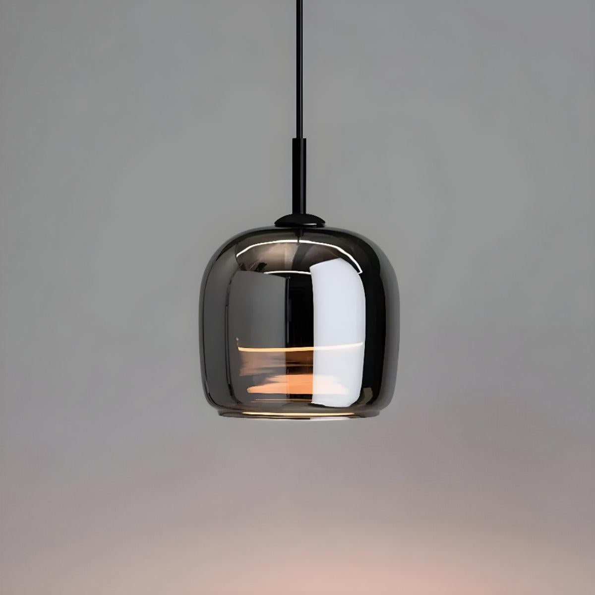 Black Glass Shade Pendant Light With Modern Design