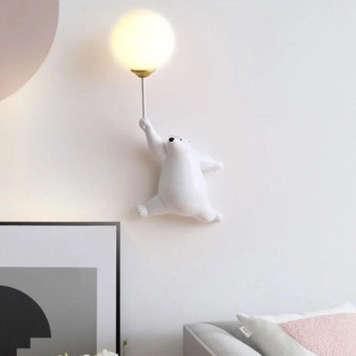 Childrens Bedroom Wall Lamp Light For Nursery With Polar Bear Design