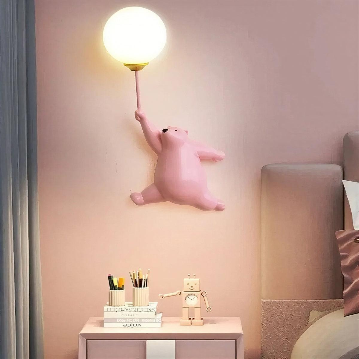 Childrens Bedroom Wall Lamp Light For Nursery With Polar Bear Design