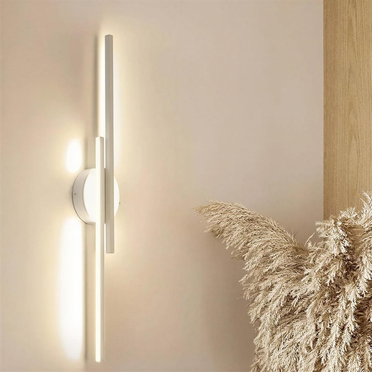 Contemporary Decorative Nordic Bedroom Wall Lighting With Vertical Linear Disc Design