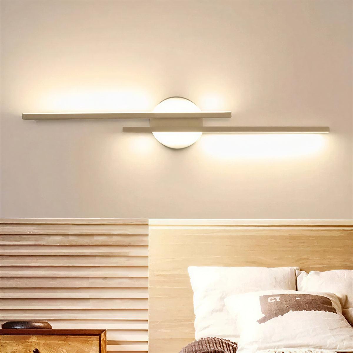 Contemporary Decorative Nordic Bedroom Wall Lighting With Vertical Linear Disc Design