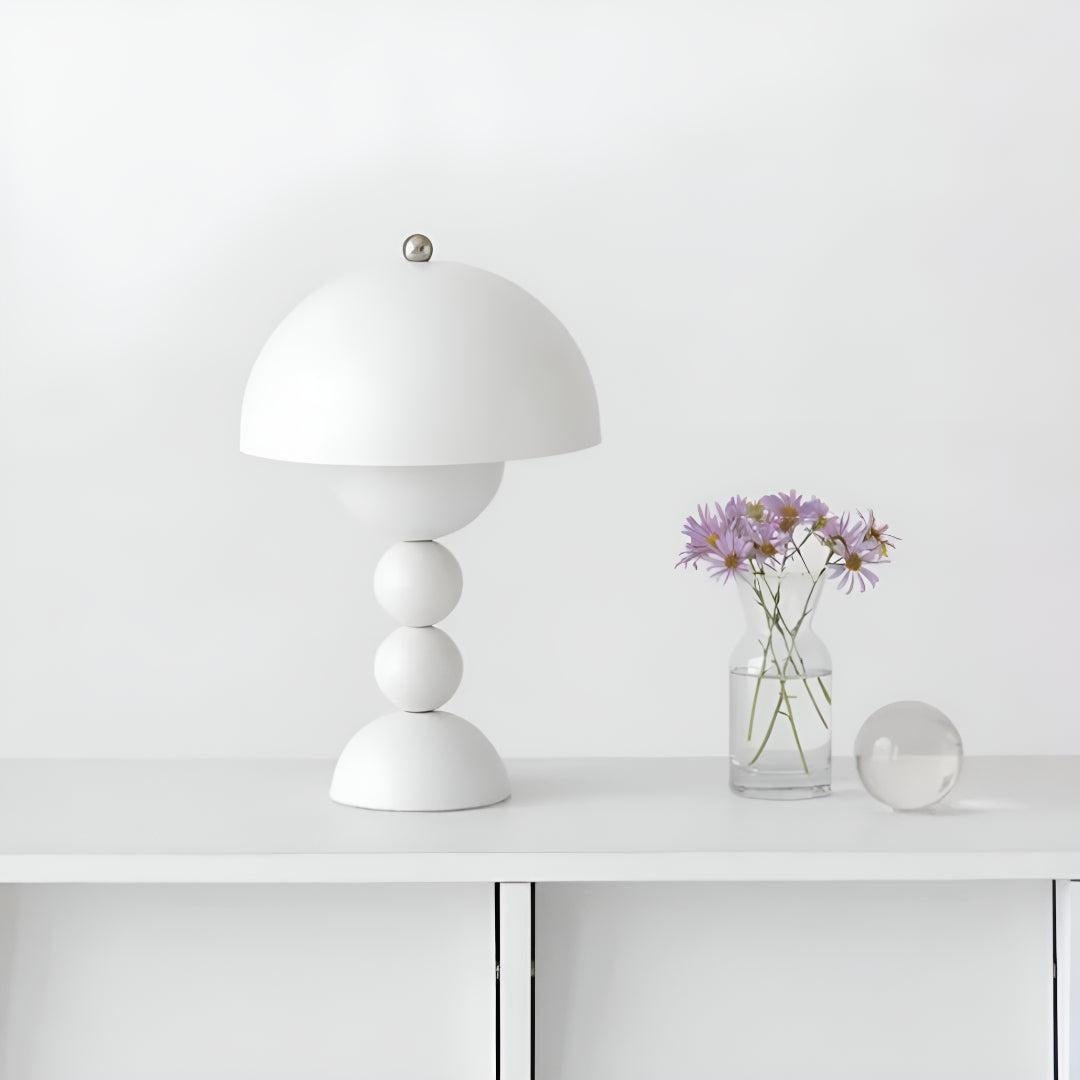 Cordless Nordic Table Lamp with Mushroom Design