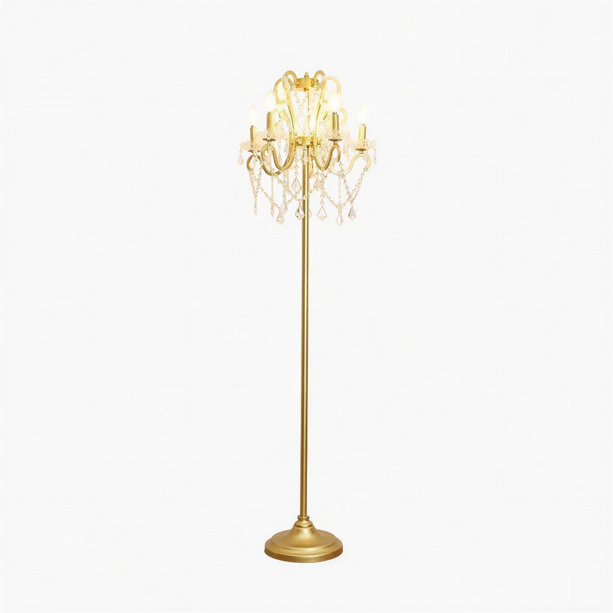 Crystal Floor Lamp For Living Room With Ornate Design