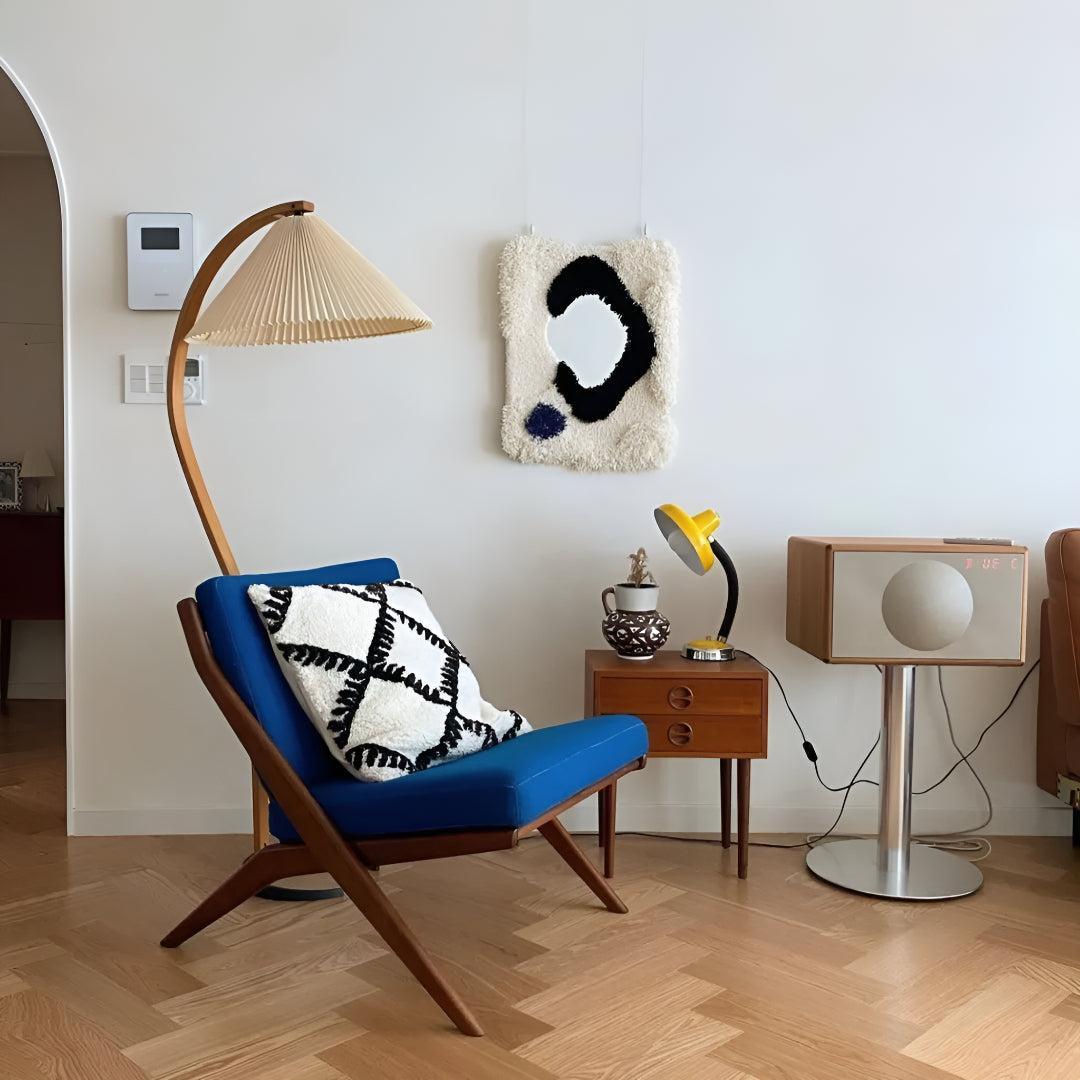 Curved Floor Lamp With Shade For Modern Interiors