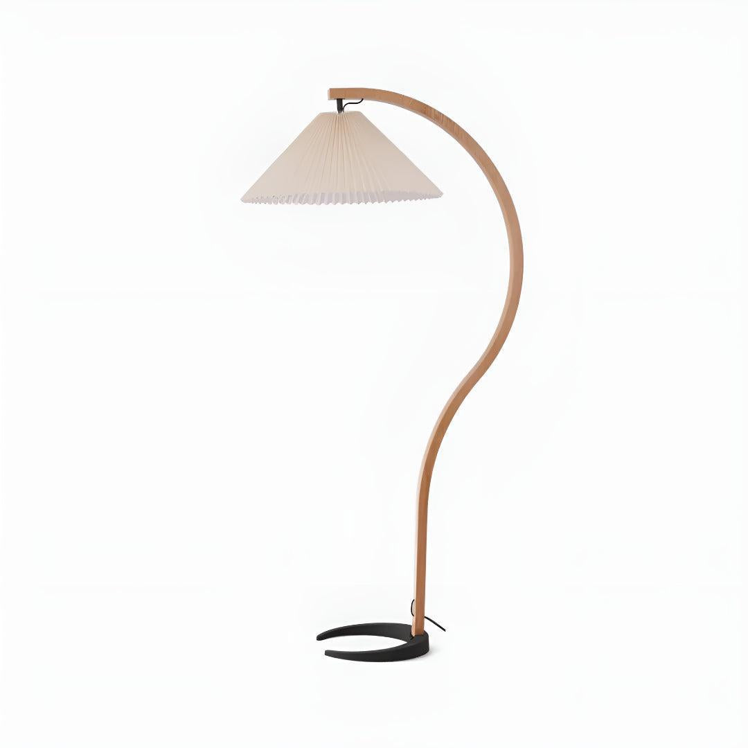 Curved Floor Lamp With Shade For Modern Interiors